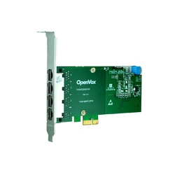 OpenVox DE430E - Цифровая OpenVox карта DE430E (4 потока T1/E1 или J1), слот PCI Express 1.0, с эхоподавлением, интерфейс ISDN PRI E1/T1/J1 