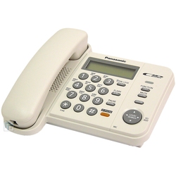 Panasonic KX-TS2358RUW - Аналоговый проводной телефон, АОН, ЖК-дисплей с часами