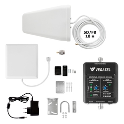 VEGATEL VT2-900E-kit (дом, LED) - Комплект, 70 дБ/100 мВт, корпус со шкалой, ant-8Y + Pi ант., 5D-FB 10м каб.сборка