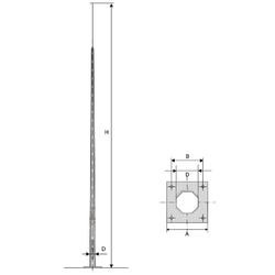 ZandZ ZZ-201-018 - Молниеприемник вертикальный 18 м (оцинкованная сталь; с закладными элементами под фундамент)