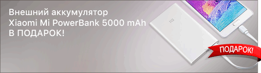 Внешний аккумулятор Xiaomi Mi PowerBank 5000 mAh в подарок