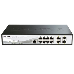 D-Link DES-1210-10/ME/B1A/B2A - Управляемый коммутатор 2 уровня с 8 портами 10/100Base-TX и 2 комбо-портами 100/1000Base-T/SFP