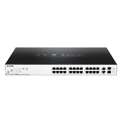D-Link DGS-1100-26MP/B1A - Настраиваемый коммутатор EasySmart с 24 портами 10/100/1000Base-T и 2 комбо-портами 1000Base-T/SFP