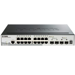 D-Link DGS-1510-20/A1A PROJ - Управляемый стекируемый коммутатор SmartPro с 16 портами 10/100/1000Base-T, 2 портами 1000Base-X SFP и 2 портами 10GBase-X SFP+