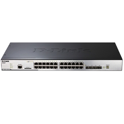 D-Link DGS-3120-24TC/B1ARI PROJ - Управляемый коммутатор 3 уровня с 20 портами 10/100/1000Base-T, 4 комбо-портами 100/1000Base-T/SFP, 2 портами 10GBase-CX4 и программным обеспечением Routed Image (RI)
