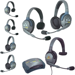 Eartec HUB 7-33MXS - Комплект UltraLITE & HUB 7 абонентов с гарнитурами 3 Single 3 Double 1 Max 4G Single