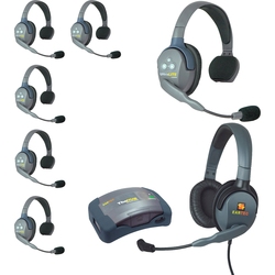 Eartec HUB 7-SMXD - Комплект UltraLITE & HUB 7 абонентов с гарнитурами 6 Single 1 Max 4G Double