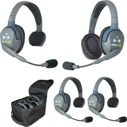 Eartec UltraLITE 4-31 - Комплект UltraLITE 4 абонента с гарнитурами 3 Single 1 Double Headsets