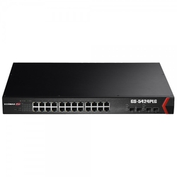 Edimax Pro GS-5424PLG - Коммутатор, web-smart 24x10/100/1000T и 4xSFP 802.3at, POE-бюджет 400Вт