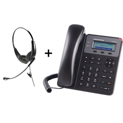 Grandstream GXP1610/Accutone TB7RJ-AC-U10P-S - Комплект IP-телефона с гарнитурой на два уха