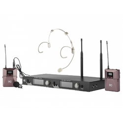 ITC T-521UW1 - Двухканальная радио микрофонная система, петличный +1 головной микрофоны