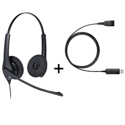 Jabra BIZ 1500 Duo QD/Link 230 [230-09] - Телефонная гарнитура в комплекте с переходником Jabra Link 230