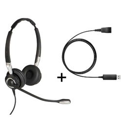 Jabra BIZ 2400 II Duo QD/Link 230 [230-09] - Телефонная гарнитура в комплекте с переходником Jabra Link 230