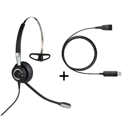 Jabra BIZ 2400 II Mono QD/Link 230 [230-09] - Телефонная гарнитура в комплекте с переходником Jabra Link 230