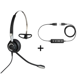 Jabra BIZ 2400 II Mono QD/Link 260 [260-09] - Телефонная гарнитура в комплекте с переходником Jabra Link 260