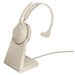 Jabra Evolve2 65, Link380a MS Mono Stand Beige [26599-899-988] - Беспроводная моно гарнитура, MS, USB-A+зарядная подставка