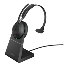 Jabra Evolve2 65, Link380a UC Mono Stand Black [26599-889-989] - Беспроводная моно гарнитура, UC, USB-A+зарядная подставка