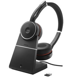 Jabra Evolve 75 MS Stereo с зарядной подставкой [7599-832-199] - Bluetooth стереогарнитура, универсальное подключение