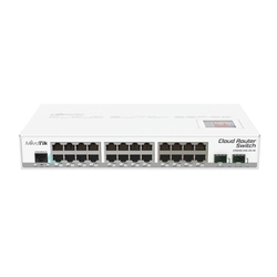 Mikrotik CRS226-24G-2S+IN - Маршрутизатор с двумя оптическими SFP+ портами, 24 гигабитными сетевыми портами и сенсорным экраном