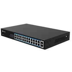 Milesight PoE Switch MS-S0224-GL - Коммутатор, 24X10/100Mbps PoE порта (RJ45) + 2X100Mbps uplink порта