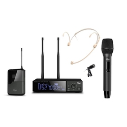 Октава  OWS-U2200HDL - OWS-U2200HD01L01-B Двухканальная радиосистема с поясным и ручным передатчикми, головным  OWS-D01 и петличным OWS-L01 микрофонами, (диапазон В:512-562 МГц)