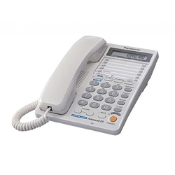 Panasonic KX-TS2368RUW - Двухлинейный проводной телефон, ЖК-дисплей 