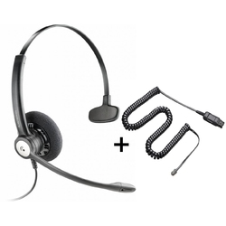 Plantronics Entera NC HW111N/A10 - Профессиональная телефонная гарнитура в комплекте с переходником Plantronics A10