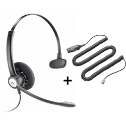 Plantronics Entera NC HW111N/HIS - Профессиональная телефонная гарнитура в комплекте с переходником Plantronics HIS