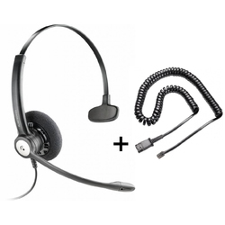 Plantronics Entera NC HW111N/U10 - Профессиональная телефонная гарнитура в комплекте с переходником Plantronics U10