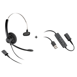 Plantronics Practica SP11-QD/SP-USB - Проводная гарнитура Practica в комплекте с USB-адаптером