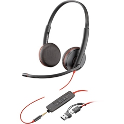 Poly Blackwire 3225 Stereo USB-C Headset +3.5mm Plug +USB-C/A Adapter [8X229AA] - Гарнитура (Plantronics)