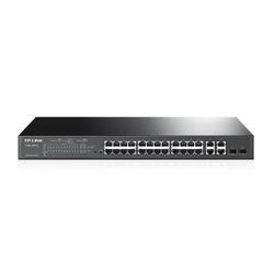 TP-Link T1500-28PCT (TL-SL2428P)  - Smart коммутатор PoE+ на 24 порта 10/100 Мбит/с и 4 гигабитных порта