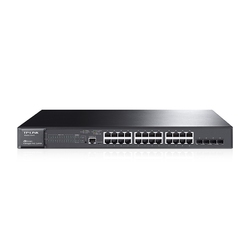 TP-Link T2600G-28MPS (TL-SG3424P) - JetStream 24-портовый гигабитный управляемый коммутатор PoE+ 2 уровня с 4 SFP-слотами