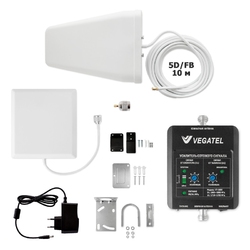 VEGATEL VT-1800-kit (дом, LED) - Комплект, 60 дБ/20 мВт, корпус со шкалой, ant-8Y + Pi ант., 5D-FB 10м каб.сборка