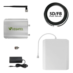 VEGATEL VT-1800/3G-kit - Комплект, 65 дБ/32 мВт, 5D-FB 10м, панельная + штыревая ант.