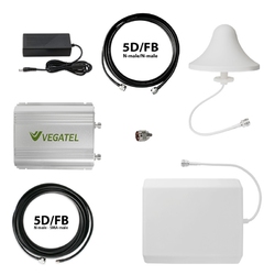 VEGATEL VT-1800/3G-kit (офис) - Комплект, 65 дБ/32 мВт, панельная + капля, 5D-FB 5м + 10м каб.сб.
