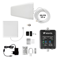 VEGATEL VT-900E-kit (дом, LED) - Комплект, 60 дБ/20 мВт, корпус со шкалой, ant-8Y + Pi ант., 5D-FB 10м каб.сборка