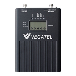 VEGATEL VT2-1800/3G (LED) - Репитер, 70 дБ/100 мВт, новый черный корпус с экраном
