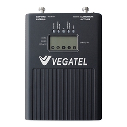 VEGATEL VT2-900E/3G (LED) - Репитер, 70 дБ/100 мВт, новый черный корпус с экраном