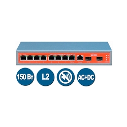 WI-TEK WI-PMS310GF - Управляемый PoE-коммутатор с 8-портовым PoE, 48V L2, 8GE+2SFP