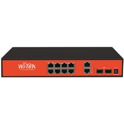 WI-TEK WI-PS110F - Коммутатор 8FE + 2Combo 48V 100Mbps Порты PoE Switch с 8-портовым PoE