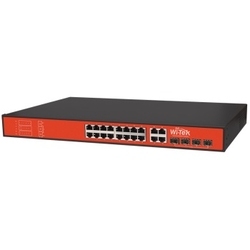 WI-TEK WI-PS120GF-24V - Коммутатор 16FE + 4Combo Gigabit 48V Port PoE