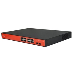 WI-TEK WI-PS318GF-24V - Коммутатор 16GE+2SFP 24V порта PoE Switch с 15-портовым PoE