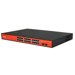 WI-TEK WI-PS326GF-24V - Коммутатор 24GE +2SFP порта 24VPort PoE с 23-портовым PoE