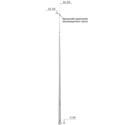 ZandZ ZZ-204-135 - Высотная тросовая молниезащита, высота подвеса 35 м