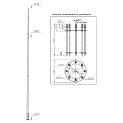 ZandZ ZZ-201-025 - Молниеприёмник вертикальный 25 метров  (из граненой оцинкованной стали)