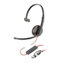 Poly Blackwire 3210 Monaural USB-C Headset +USB-C/A Adapter (Bulk) [8X214A6]