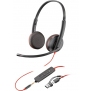 Poly Blackwire 3225 Stereo USB-C Headset +3.5mm Plug +USB-C/A Adapter [8X229AA]