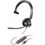 Poly Blackwire 3310 Microsoft Teams Certified Headset +USB-C/A Adapter TAA [760Q7AA]