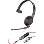Poly Blackwire 5210 Monaural USB-C Headset +3.5mm Plug +USB-C/A Adapter [8X230AA]